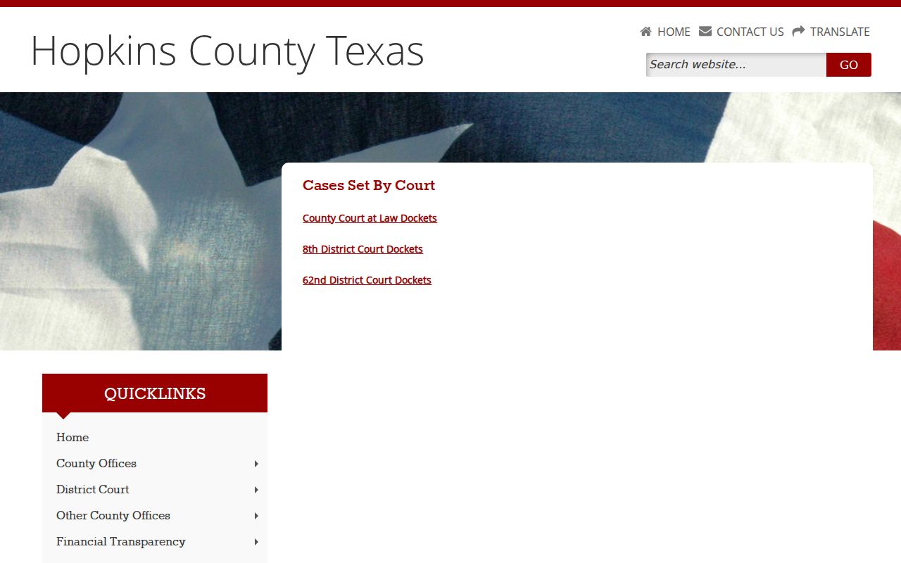 Hopkins County court docket Cases Set By Court hub